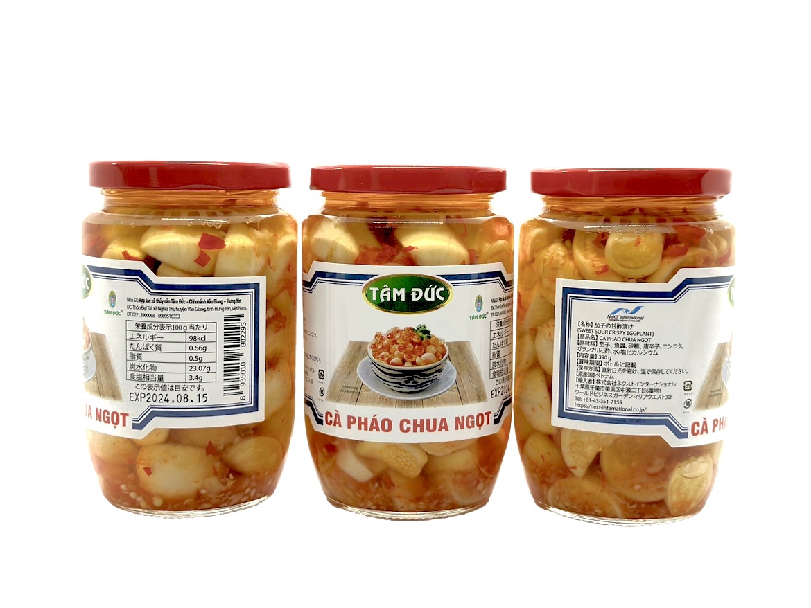 TAM DUC茄子の甘酸漬け（390g）・  CÀ PHÁO CHUA NGỌT・酸辣小茄子
