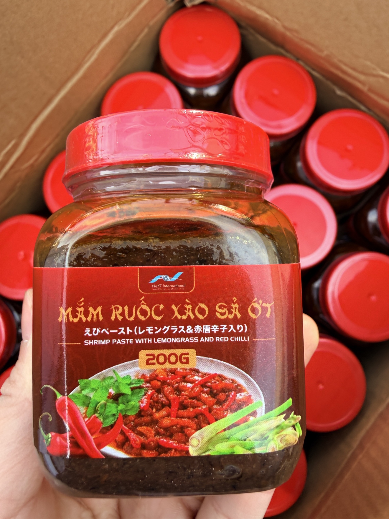 えびペースト（レモングラス＆赤唐辛子入り）・MẮM RUỐC XÀO SẢ ỚT