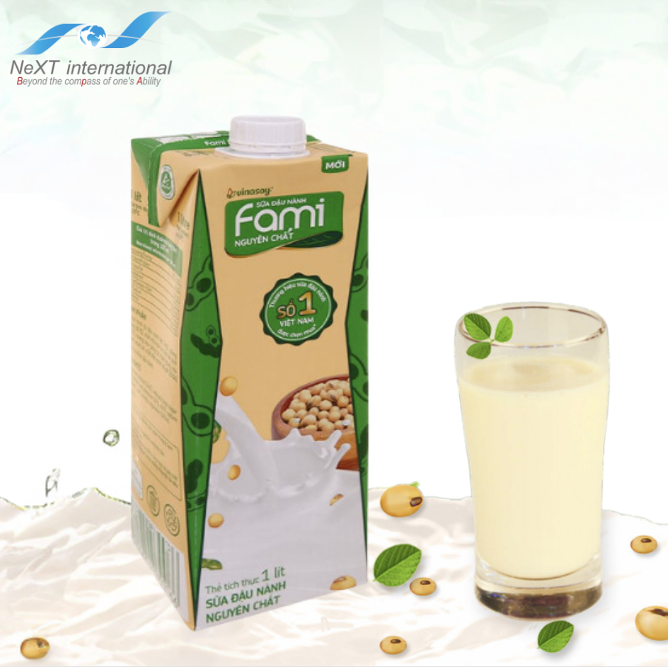 FAMIオリジナル豆乳１L・FAMI NGUYÊN CHẤT 1L・特制原味豆奶